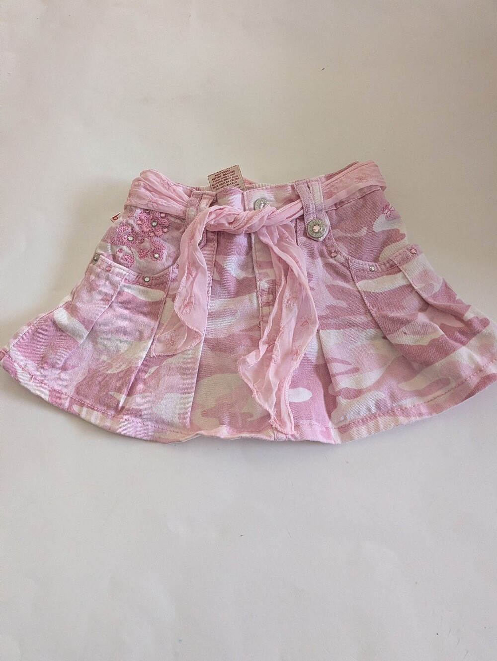 Toddler Girls BONGO Y2K Pink Camo Pleated Skirt Size 2T